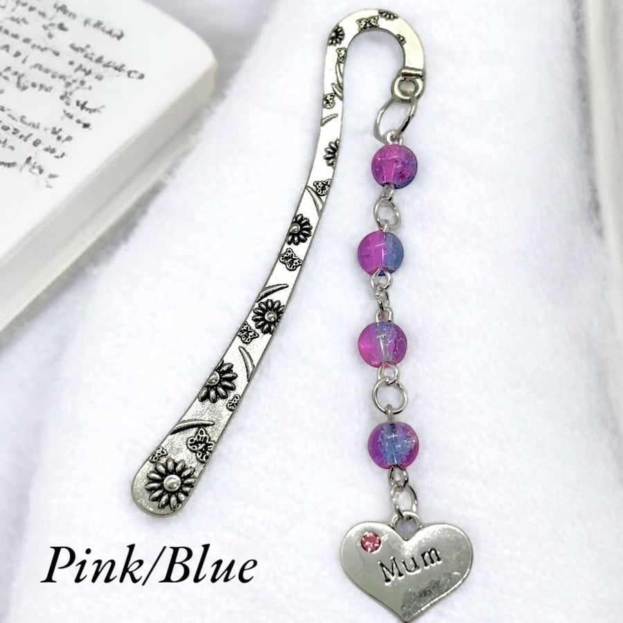 Beaded Bookmark with mum Charm