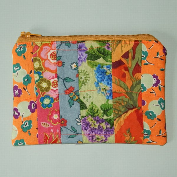 Purse or zip pouch pretty floral