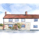 Bespoke Watercolour House Portrait Hand Painted Architectural Illustration