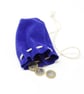Royal blue suede drawstring pouch - Image 2