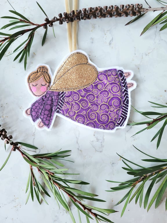 Purple Christmas Fairy Tree Ornament