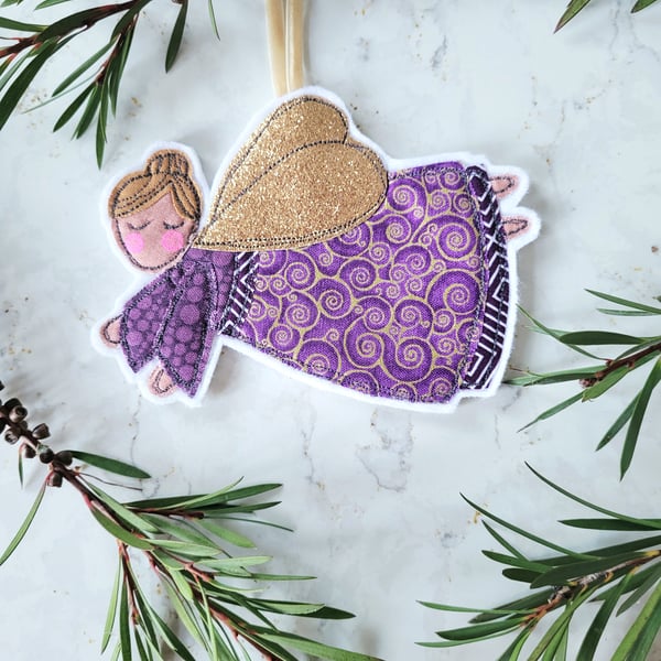 Purple Christmas Fairy Tree Ornament