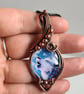 Howling Wolf Animal Glass & Copper Blue Pendant Necklace Summer Seconds - Image 5