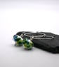 lampwork glass green and blue earrings - Image 2