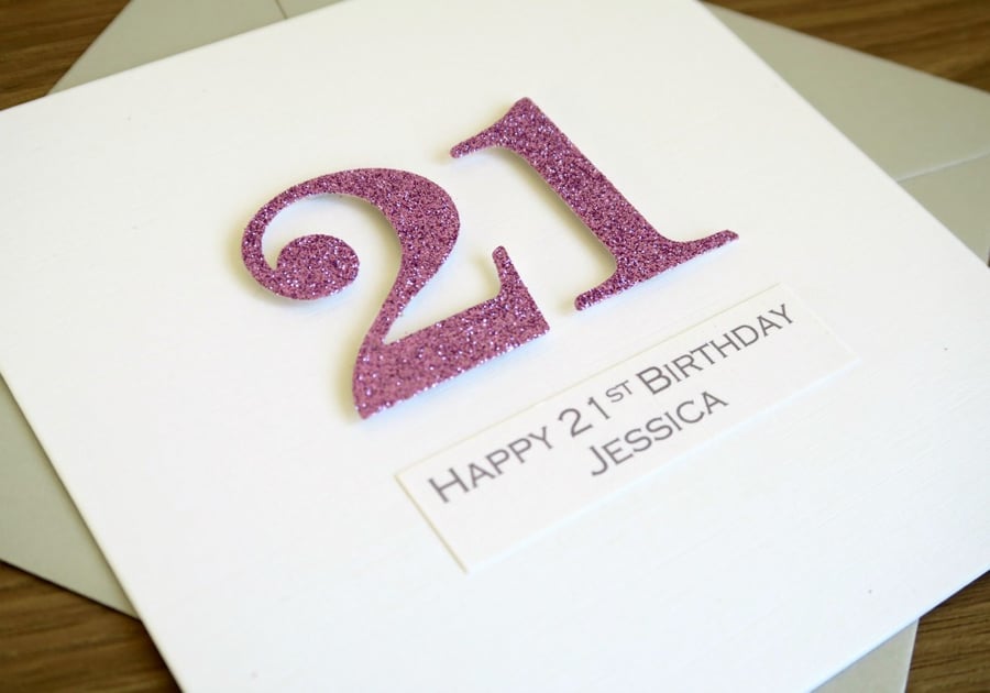SALE Half Price handmade 21st birthday card - personalised