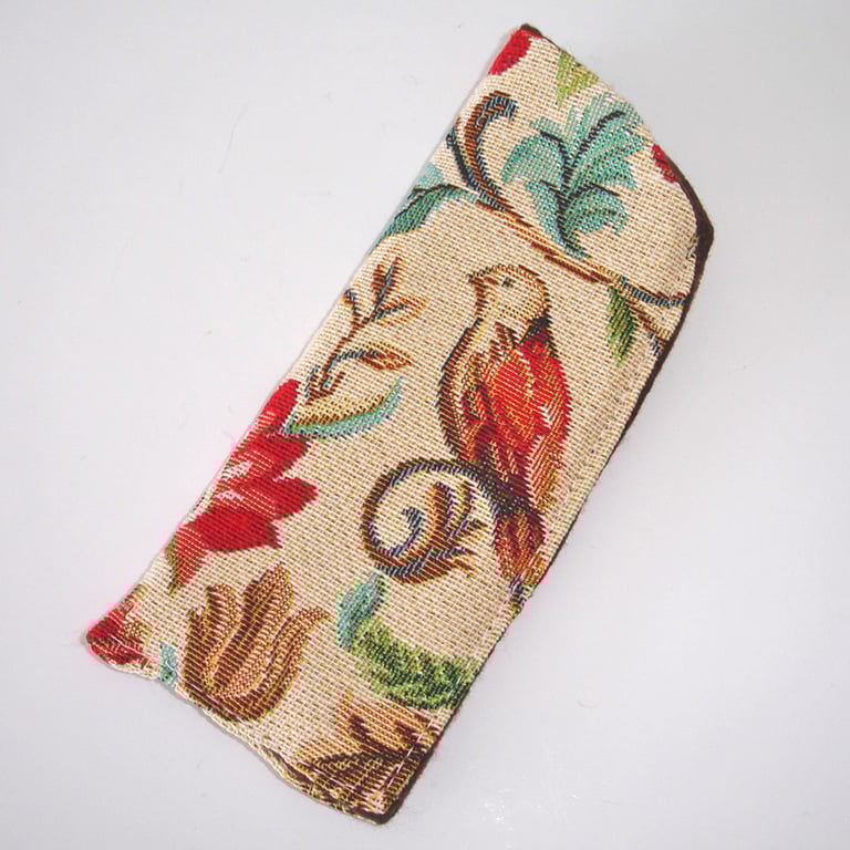 Glasses Case Sleeve William Morris Birds Tapestry Red