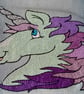  Unicorn Zippered Pouch Hand Embroidered onto Denim - Image 3