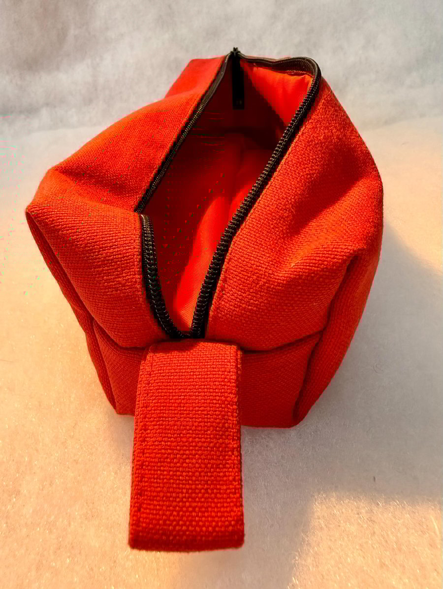 Bright red - Boxy zipped pencil case