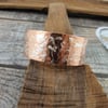 Copper Wide Hammered Cuff Bangle, 1in Wide Cuff Bracelet, Medium Fit
