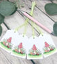Toadstool & Flowers Gift Tags - set of 4 tags