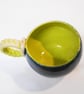 Mug Barley sugar handle Grass and Tidepool Green, durable stoneware Ceramic Mug. - Image 5