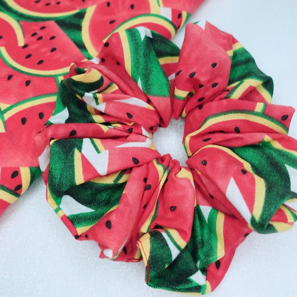 Tropical Summer Fun Watermelon Scrunchies, XXL Scrunchies