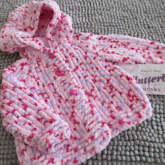 14" Soft Chunky Baby Jacket with Hood 