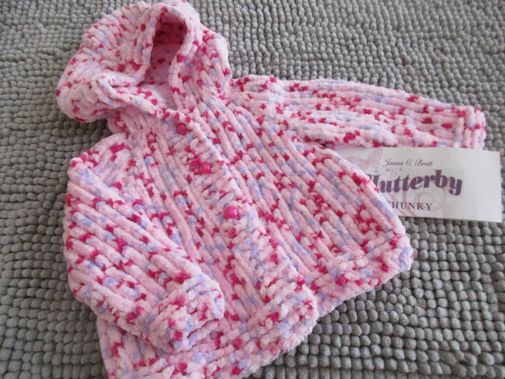 14" Soft Chunky Baby Jacket with Hood 