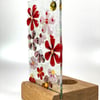 Retro flowers Fused glass candle screen art