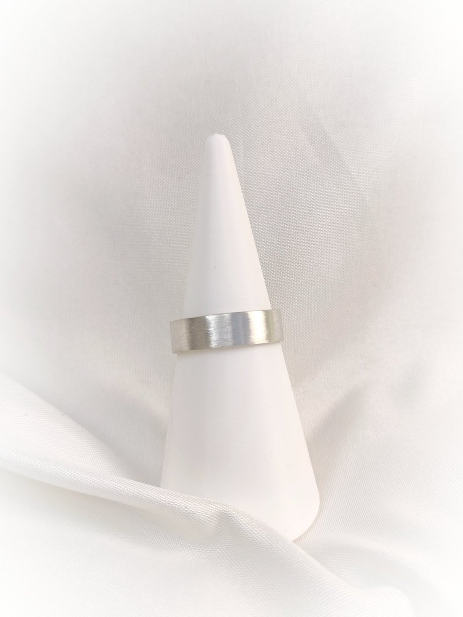 Wide sterling silver band