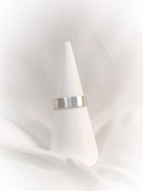 Wide sterling silver band