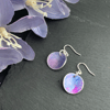 Printed Aluminium and sterling silver earrings - Blue and purple 