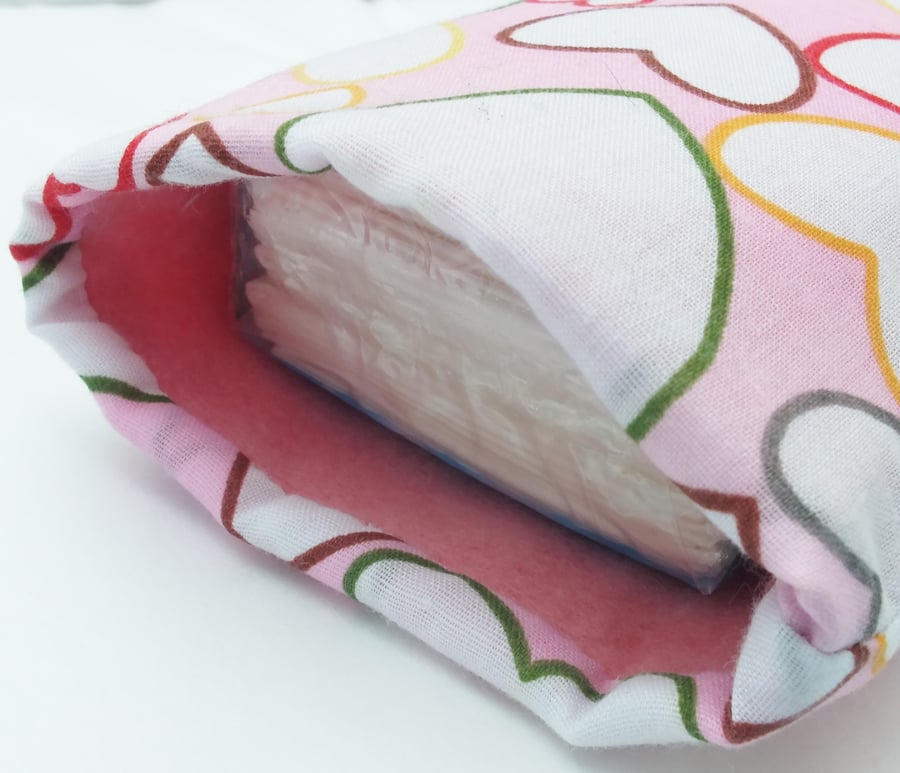 Heart Design Glasses Case Pouch or Tissue Cosy