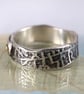 Silver Rune Ring Band With Gold Rivet - Image 6