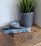 Handmade William Morris Green & Blue Wristlet Keyring - Upcycled Denim