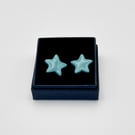 NEW! Bermuda blue star porcelain stud earrings