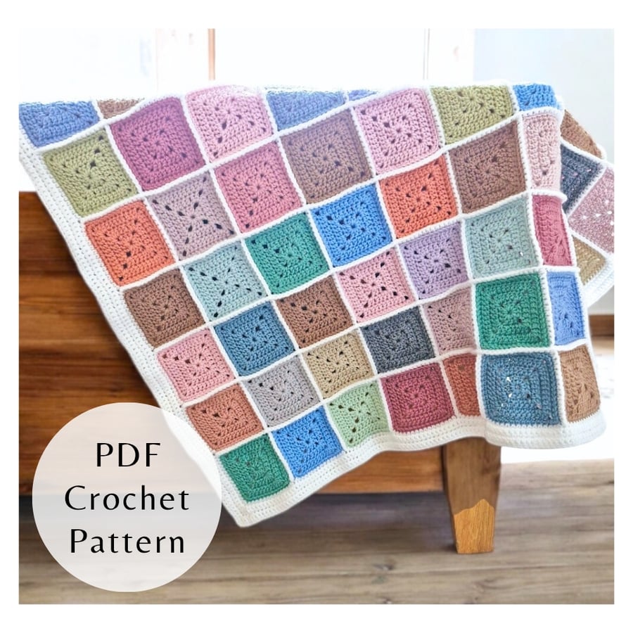 Crochet Blanket Pattern - Stash Busting Scrap Yarn Project