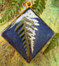 Cyanotype print and  real fern art pendant.
