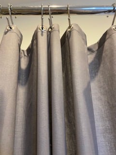 Grey Organic Cotton Shower Curtain, washable non-waxed