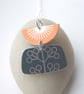 Orange retro flower pendant