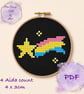 Pansexual pride shooting star counted cross stitch pattern emailed pdf