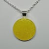 Round glittered epoxy pendant yellow 