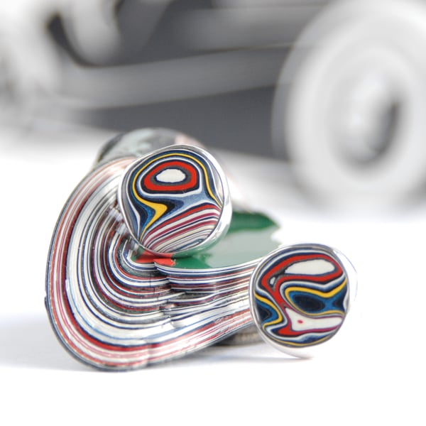 Harley fordite cufflinks