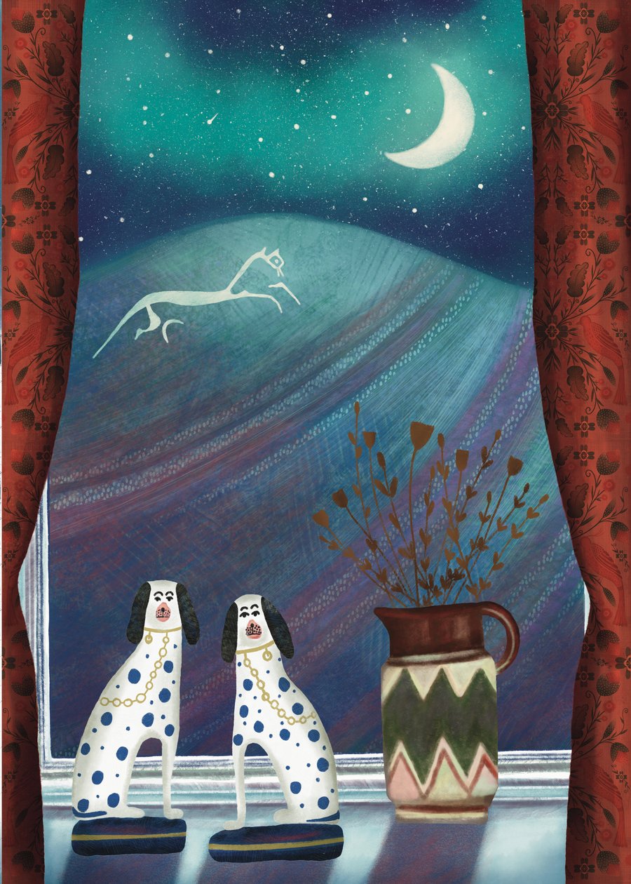 Uffington White Horse, blank greetings card 