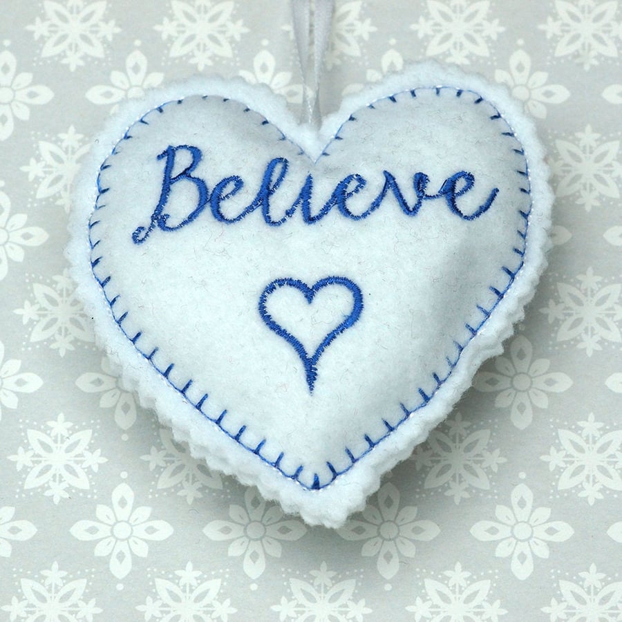 Embroidered felt heart 