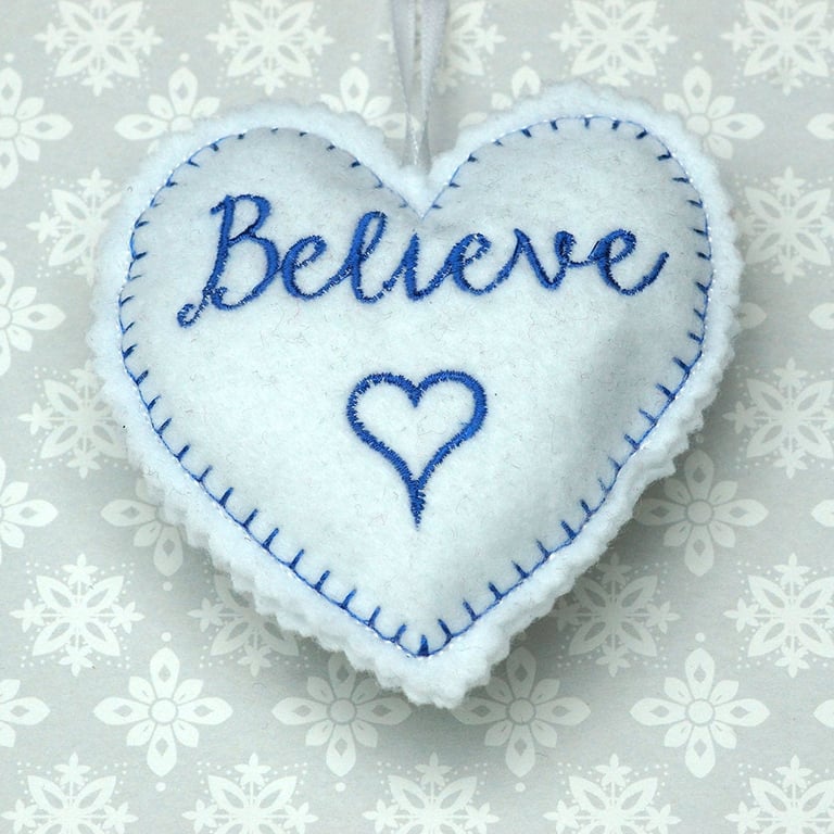 Embroidered felt heart 