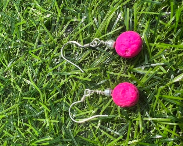 Pink Lava Rock Earrings