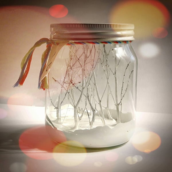 Tiny Forest Jar, Magical Miniature Woodland Terrarium, Christmas Diorama