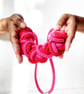Hot pink cotton rope necklace with heart design, Chunky necklace (Free Shipping) - Image 2