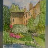ACEO Original The Garden and Pond watercolour