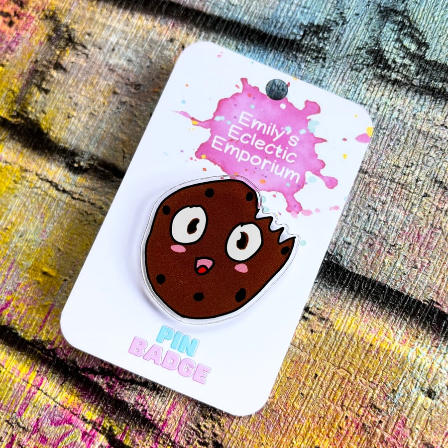 Chocolate Chip Cookie Pin Badge - Birthday Gift - Gift