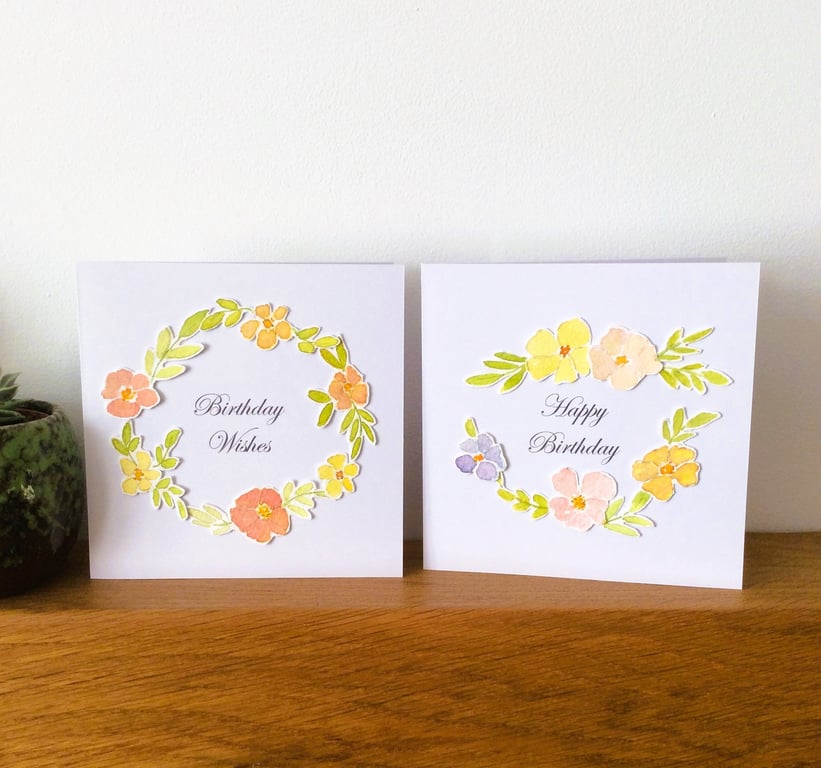 (Pack of 5) Floral Design Birthday Cards - Bundle 1