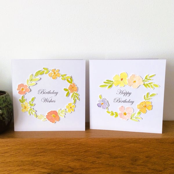 (Pack of 5) Floral Design Birthday Cards - Bundle 1