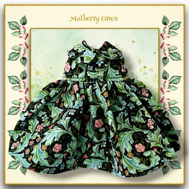 Olive Green William Morris Dress 