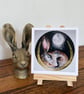 Resting Hare Rabbit in Moonlight Watercolour Print Whimsical Art - Image 4