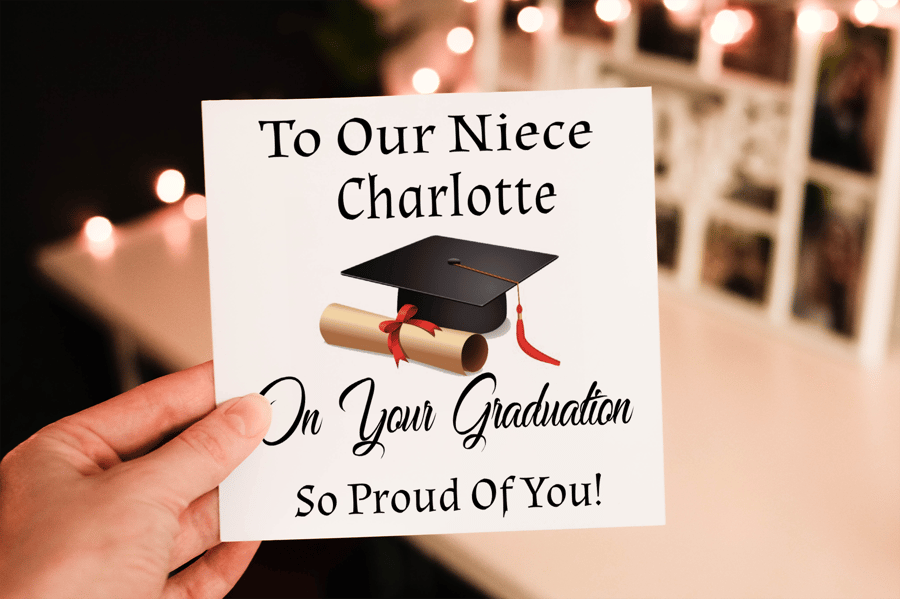 Congratulations Niece Graduation Card, Your Graduating Card, Personalised Card