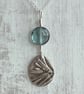 Botanical silver pendant with yew leaf design. - Image 7