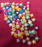 100 x Mixed Colour Acrylic 10mm Star Beads
