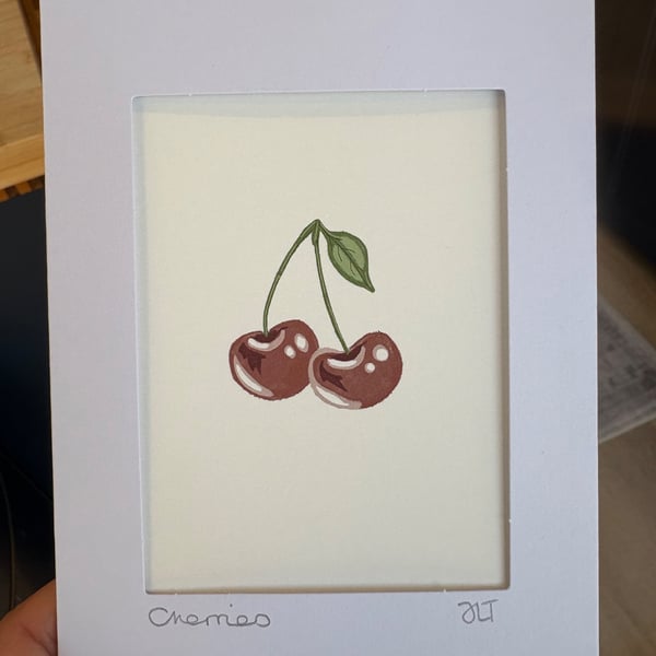 Cherry Art Print Card - Framable Gift