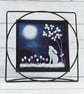 Framed Moon Gazing Hare Artwork, Fused Glass Picture Tile - Image 4